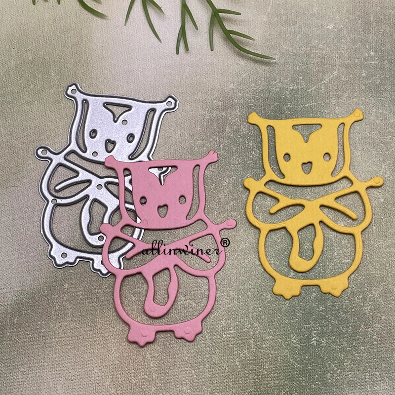 Декоративные металлические трафареты с изображением совы, трафареты для скрапбукинга, декоративное тиснение, ручная работа, шаблон для выс...