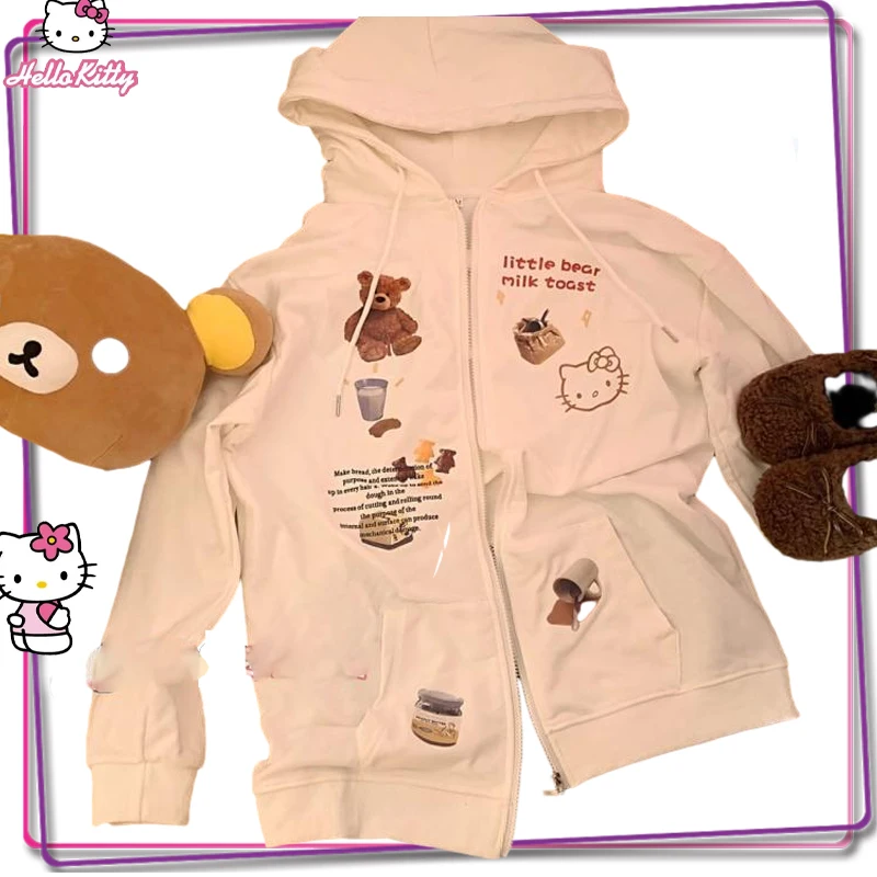 Hello Kitty Sanrio Cartoon Long Sleeve Y2K Women's Cardigan Hoodie Autumn/winter New Sweatshirt Girls' Zipper Hoodie Coat Top
Hello Kitty Sanrio Cartoon Long Sleeve Y2K Women's Cardigan Hoodie Autumn/winter New Sweatshirt Girls' Zipper Hoodie Coat Top