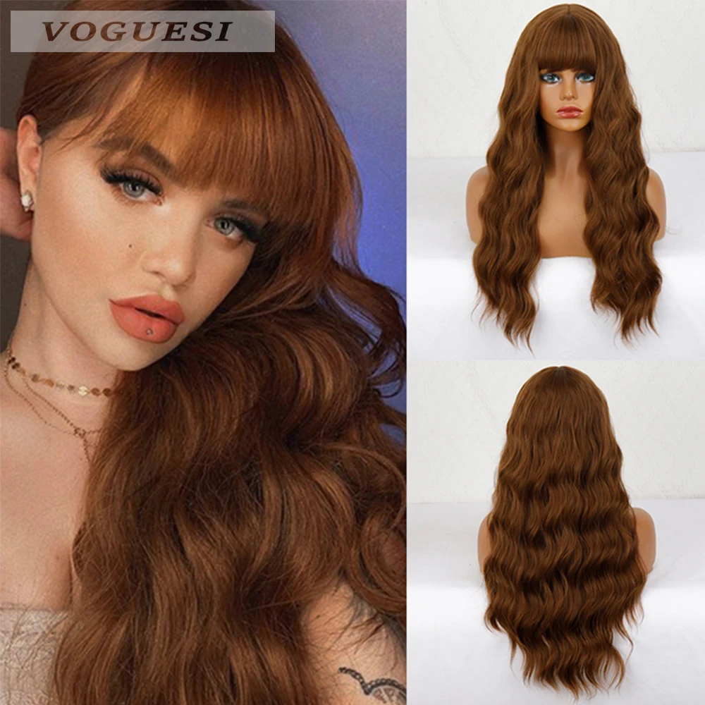 Brown Long Wave Wig Synthetic Wig Pink Orange Wig With Bangs High Temperature Resistant Fiber Suitable For Female Cosplay Party
Brown Long Wave Wig Synthetic Wig Pink Orange Wig With Bangs High Temperature Resistant Fiber Suitable For Female Cosplay Party