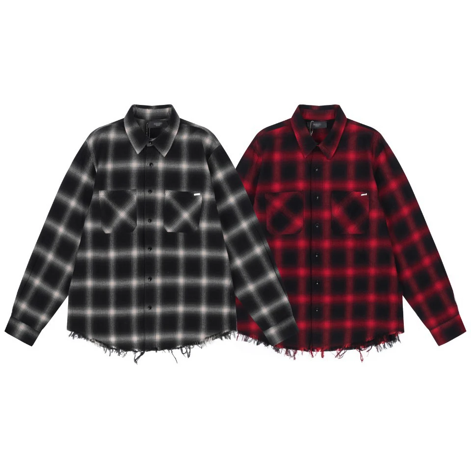 2023 Spring Autumn Trendy Brand Male Loose Long Sleeved Plaid Shirt Curved Hem Damaged Version Casual Shirts Streetwear
2023 Spring Autumn Trendy Brand Male Loose Long Sleeved Plaid Shirt Curved Hem Damaged Version Casual Shirts Streetwear
