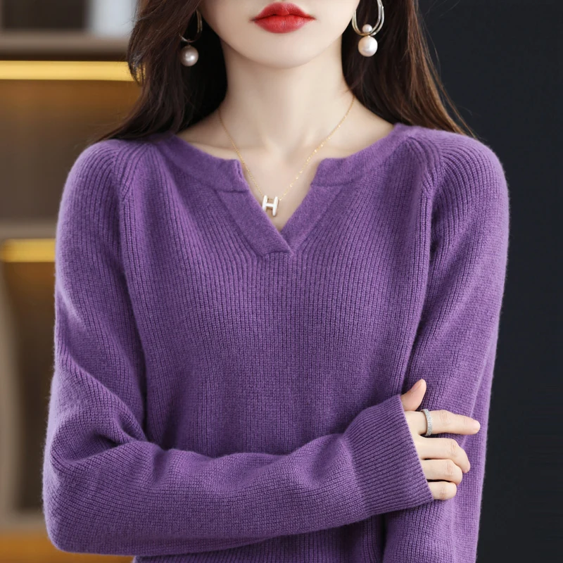 Women's 100% Merino Wool Sweaters Soft V-Neck Casual Pullovers Winter Female Long Sleeve High Quanlity Warm Tops 6Colors Jumper
Women's 100% Merino Wool Sweaters Soft V-Neck Casual Pullovers Winter Female Long Sleeve High Quanlity Warm Tops 6Colors Jumper