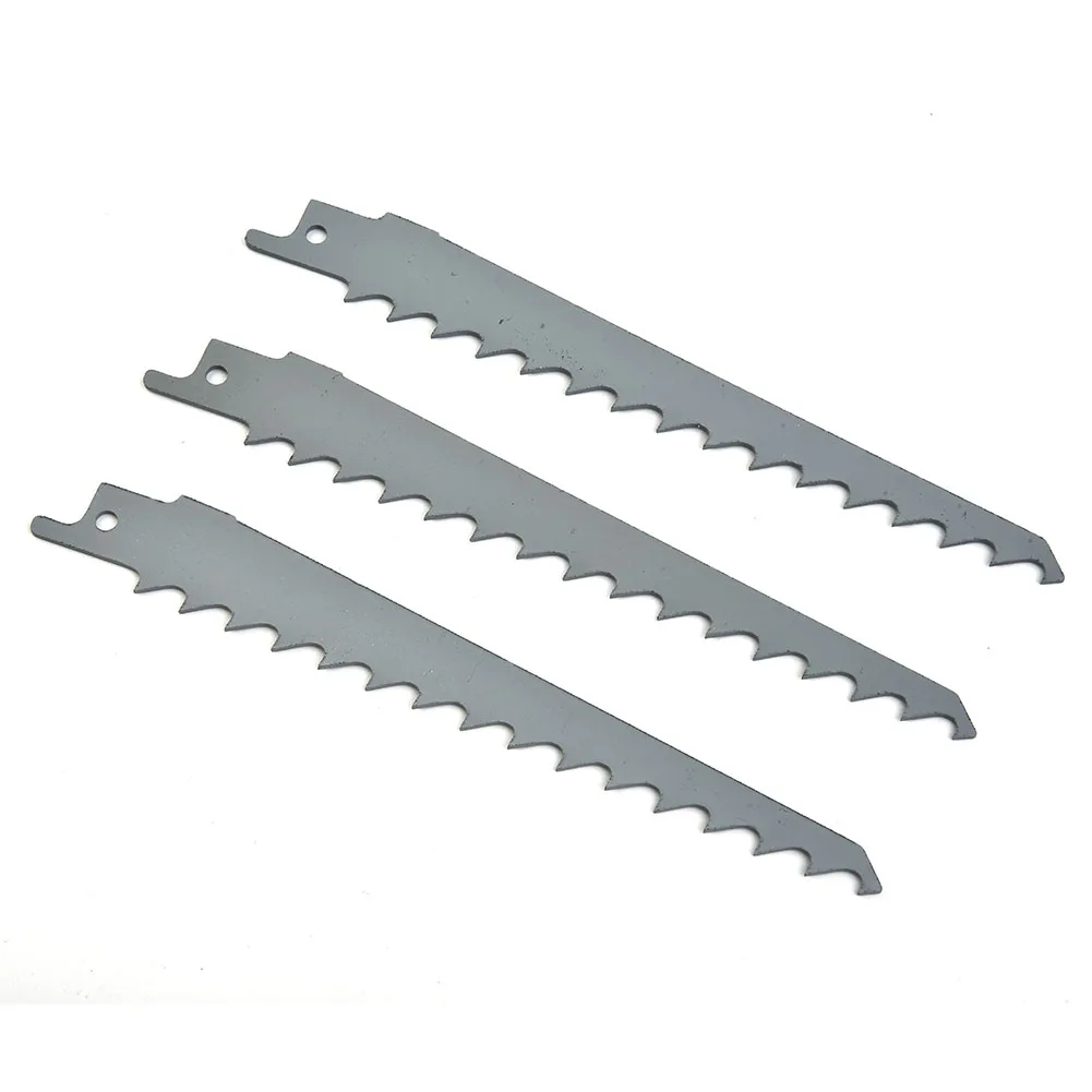 

3pcs Woodworking Saw Blade 150mm 6 Inches 3 TPI HCS Blades For Cutting Wood Plastic Pipe Pruning Reciprocating Tool