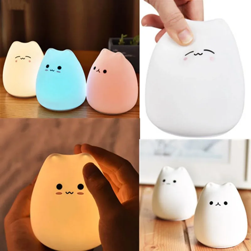 Touch Cartoon Cat Night Light Silicone Dimmable 7 Color Charging Lamp For Children Baby Gifts Cartoon Cute Animal Cat Night Lamp
Touch Cartoon Cat Night Light Silicone Dimmable 7 Color Charging Lamp For Children Baby Gifts Cartoon Cute Animal Cat Night Lamp