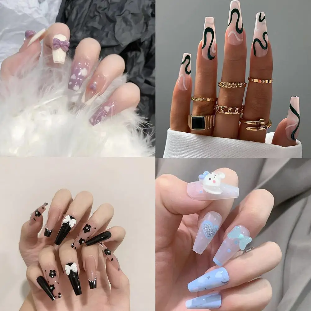 24pcs Ballet French Wearable Nail Art Press On Fake Nails Tips Coffin Full Cover 3D Bow-knot Long False Nails With Jelly Glue
24pcs Ballet French Wearable Nail Art Press On Fake Nails Tips Coffin Full Cover 3D Bow-knot Long False Nails With Jelly Glue