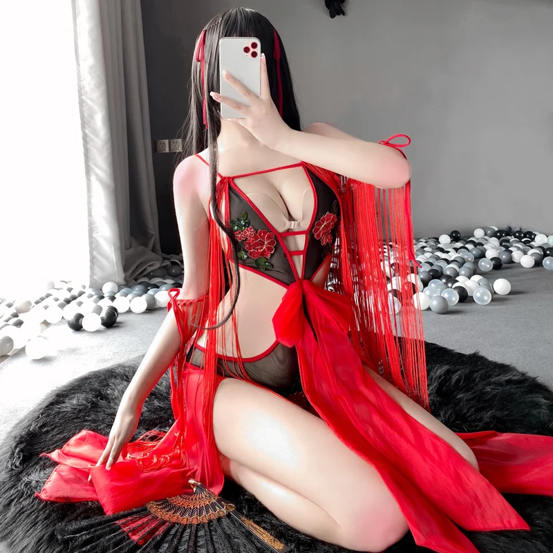 Сексуальные костюмы для косплея, кружевной танцевальный костюм с лентой для женщин, Эротическое нижнее белье, прозрачное Красное Облегающе...
Сексуальные костюмы для косплея, кружевной танцевальный костюм с лентой для женщин, Эротическое нижнее белье, прозрачное Красное Облегающе...