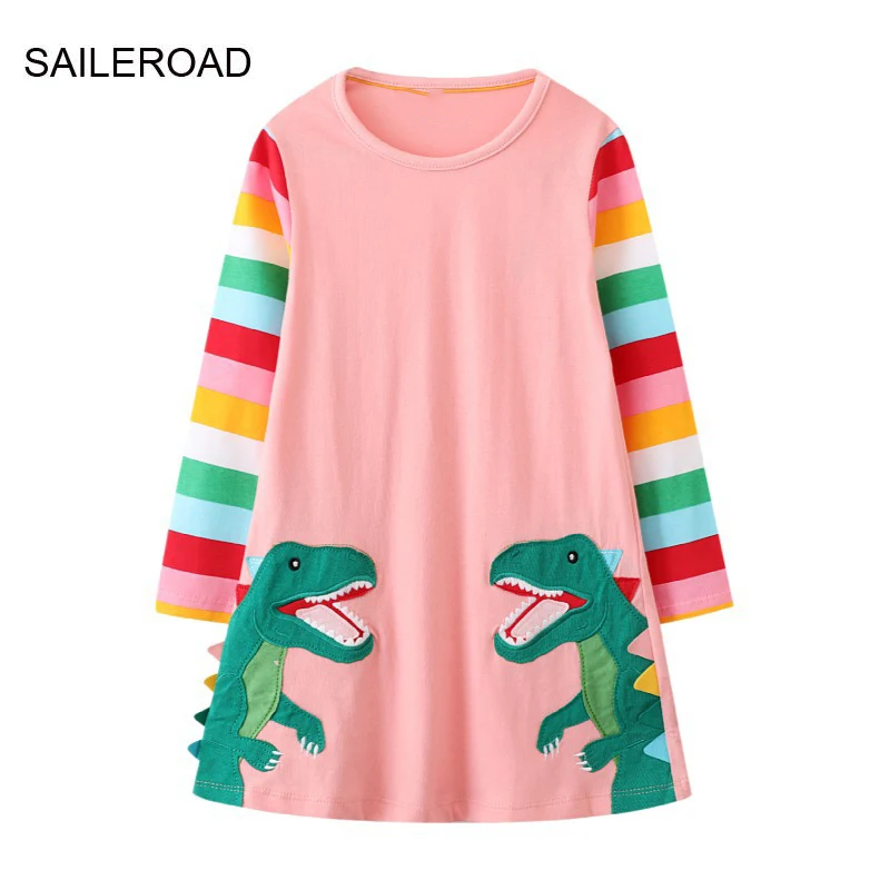 SAILEROAD 2-7 Years Girls Children Long Sleeve Pink Dinosaurs Dress Outfit Baby Girl Princess Dress Cotton Kids Clothes
SAILEROAD 2-7 Years Girls Children Long Sleeve Pink Dinosaurs Dress Outfit Baby Girl Princess Dress Cotton Kids Clothes