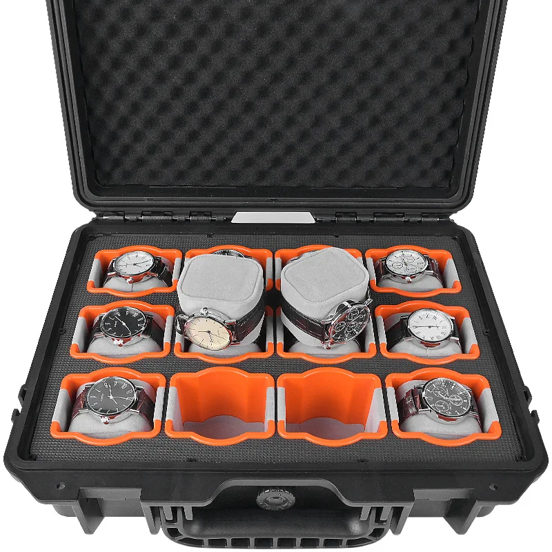 12Grids Waterproof Watch Suitcase Watch Organizer Box Jewelry Display Storage Case Anti-drop Tool Box 38*30*14CM
12Grids Waterproof Watch Suitcase Watch Organizer Box Jewelry Display Storage Case Anti-drop Tool Box 38*30*14CM