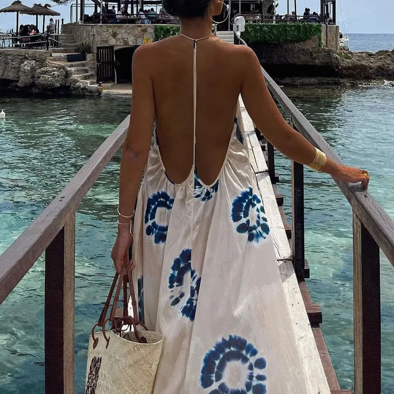 Spring Deep V Neck Tie-up Bow Hollow Dress Sexy Big Backless Lady Long Maxi Dress Women Sleeveless Print Summer Beach Boho Dress
Spring Deep V Neck Tie-up Bow Hollow Dress Sexy Big Backless Lady Long Maxi Dress Women Sleeveless Print Summer Beach Boho Dress