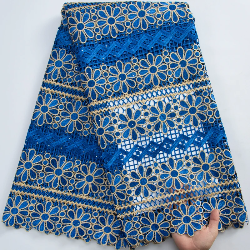 African Guipure Lace Fabric 2023 High Quality Bule And Gold Flowers Nigerian Cord Lace Fabric With Stones For Party Dress A3190
African Guipure Lace Fabric 2023 High Quality Bule And Gold Flowers Nigerian Cord Lace Fabric With Stones For Party Dress A3190