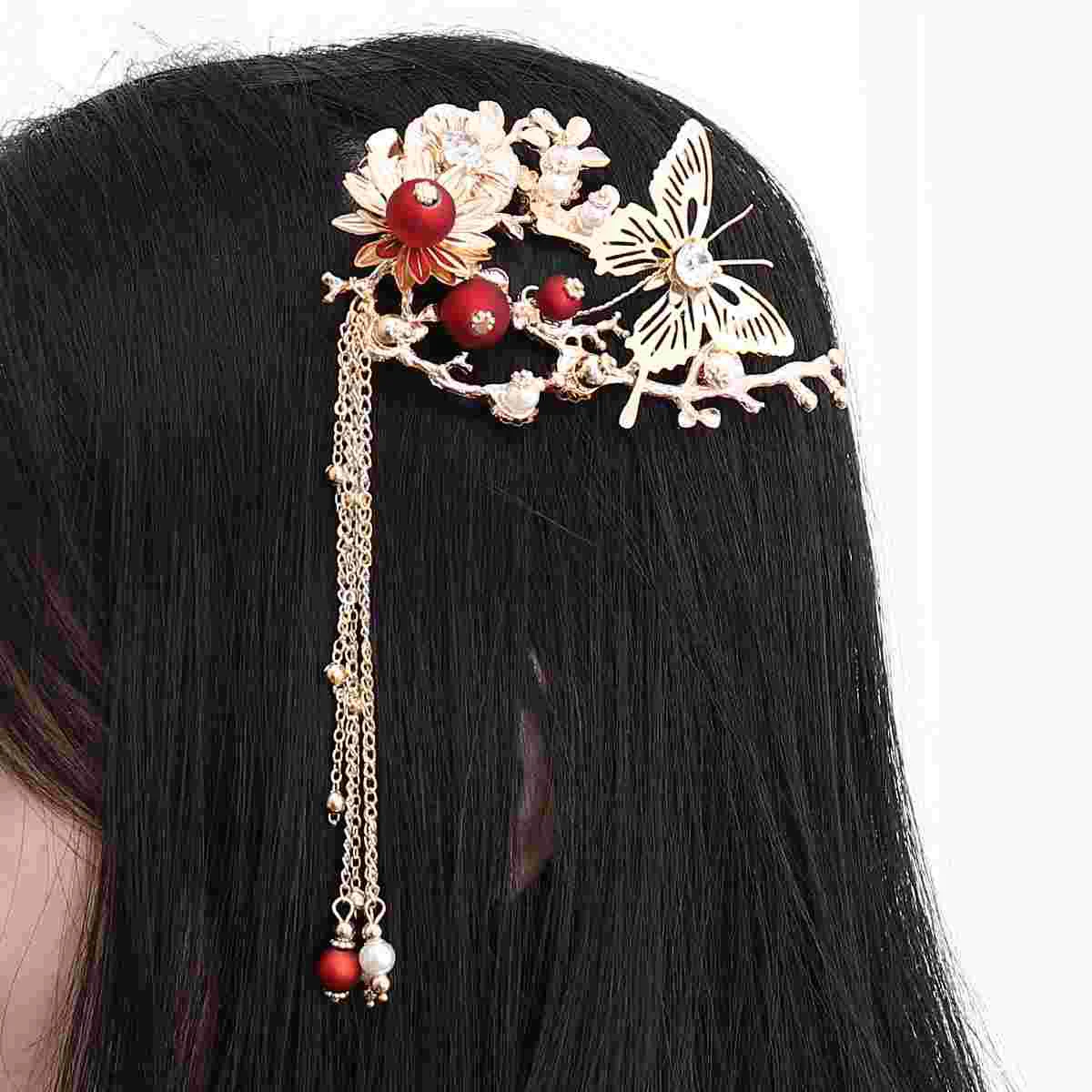 Hair Clips Chinese Hairpin Vintage Headdress Retrowedding Tasseldecorative Flower Stick Barrettes Chignon Clip Sticks
Hair Clips Chinese Hairpin Vintage Headdress Retrowedding Tasseldecorative Flower Stick Barrettes Chignon Clip Sticks
