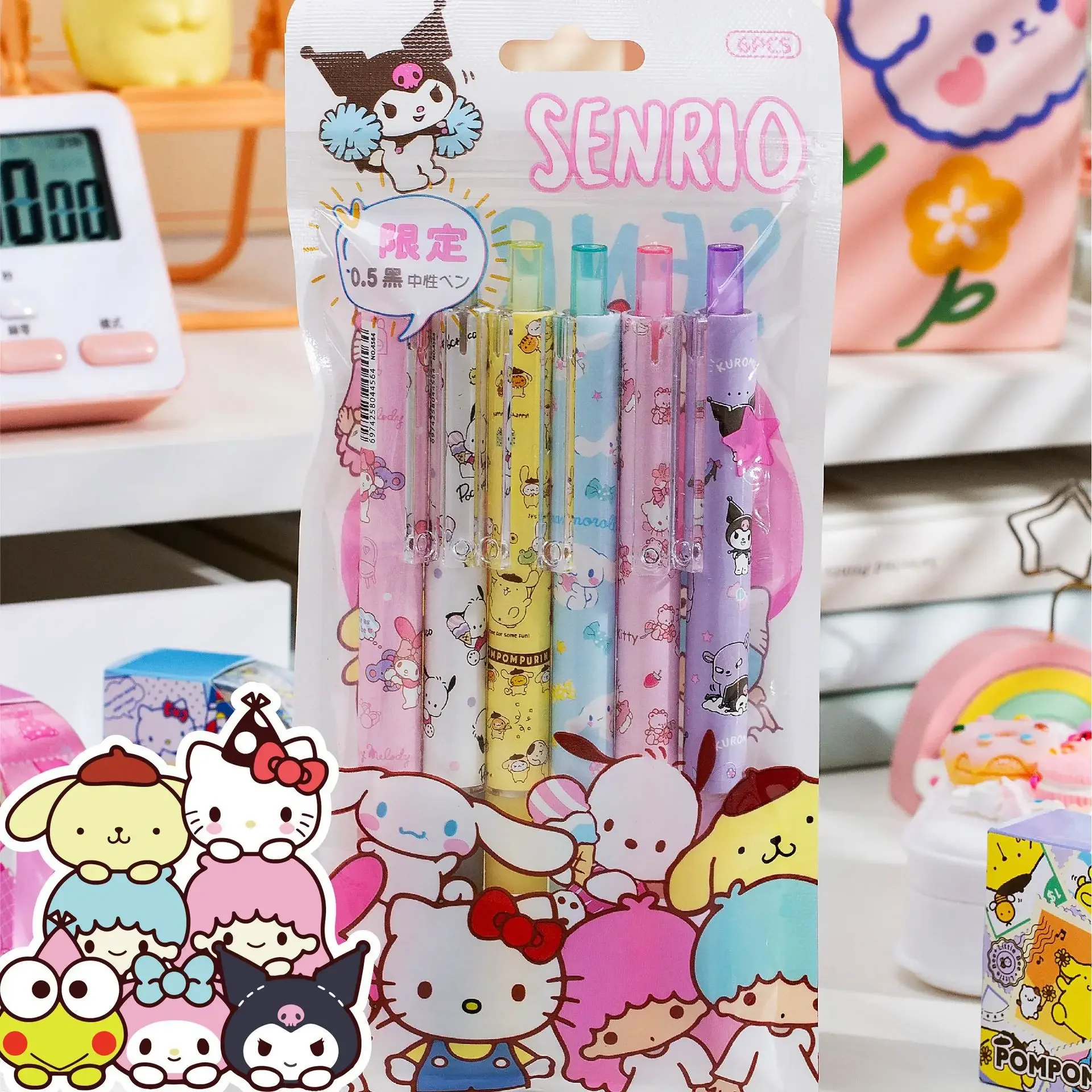 Оптовая продажа, 6 лампочек, ручка Sanrio, ручка с надписью My Melody Cinnamoroll 0,5 мм, черная ручка для студентов, подарок для детей
Оптовая продажа, 6 лампочек, ручка Sanrio, ручка с надписью My Melody Cinnamoroll 0,5 мм, черная ручка для студентов, подарок для детей