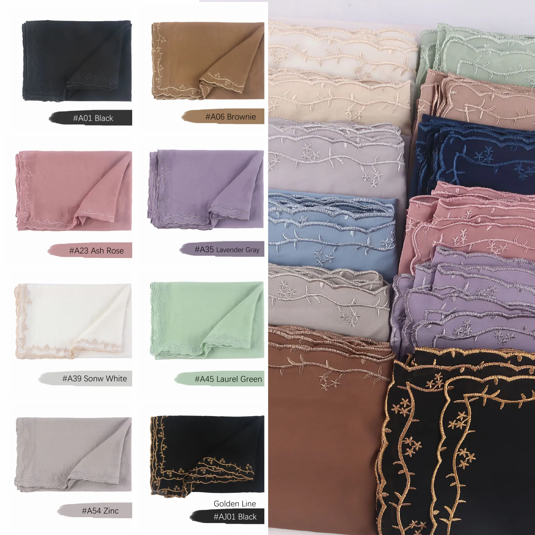 High Quality Malaysia Women Islamic Shawls Muslim Hijabs Headscarf Bawal Tudung Embroidery Chiffon Hijab Scarf
High Quality Malaysia Women Islamic Shawls Muslim Hijabs Headscarf Bawal Tudung Embroidery Chiffon Hijab Scarf