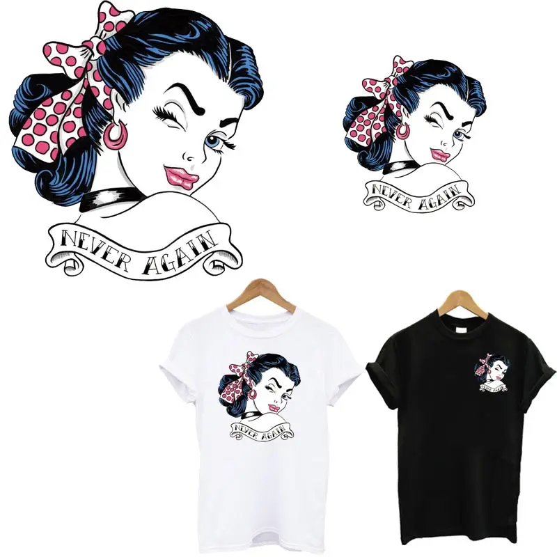 DIY Women T-shirt Hoodies Application of One Patches Clothing Fashion European Girl Parches Iron on Heat Transfers for Clothes
DIY Women T-shirt Hoodies Application of One Patches Clothing Fashion European Girl Parches Iron on Heat Transfers for Clothes