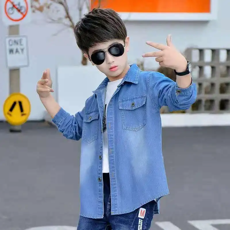 2022 Spring Autumn Children's Denim Shirt Long-sleeve Baby Boys Shirt Fashion Kids Turndown Collar Casual Shirts Clothing G61
2022 Spring Autumn Children's Denim Shirt Long-sleeve Baby Boys Shirt Fashion Kids Turndown Collar Casual Shirts Clothing G61