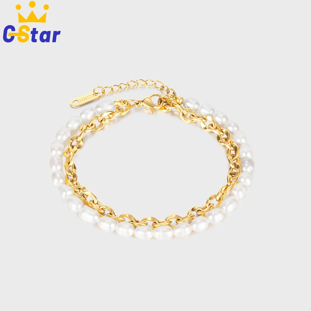 Natural Freshwater Pearl Bracelet For Women Vintage Multilayer Stainless Steel Bracelet Link Chain French Aesthetic Jewelry
Natural Freshwater Pearl Bracelet For Women Vintage Multilayer Stainless Steel Bracelet Link Chain French Aesthetic Jewelry