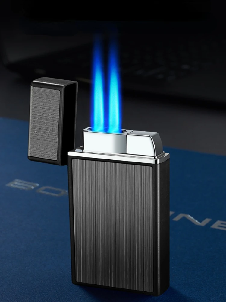 New cool airframe aerated lighter, double fire, blue flame, windproof, direct impact lighter, cigarette lighter gift
New cool airframe aerated lighter, double fire, blue flame, windproof, direct impact lighter, cigarette lighter gift