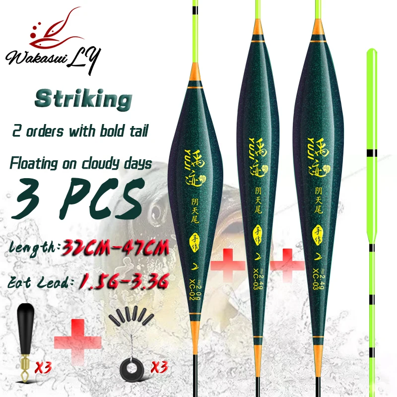 New Winter Fishing Crucian Carp Cloudy Tail Float 3 Pcs/Set Of Eye-catching Free Fishing Accessories Outdoor Fishing Equipment
New Winter Fishing Crucian Carp Cloudy Tail Float 3 Pcs/Set Of Eye-catching Free Fishing Accessories Outdoor Fishing Equipment