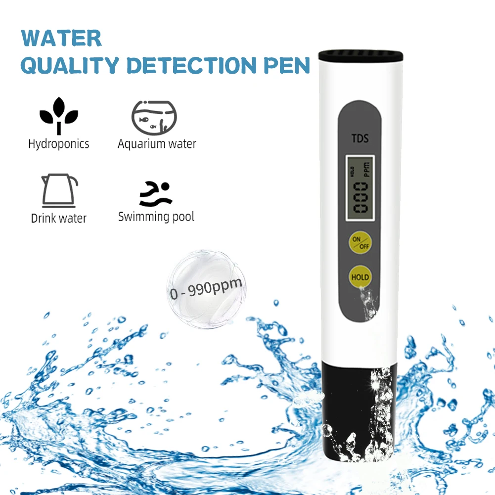 TDS Meter Water Quality Tester Automatic Calibration 0-990ppm Purity Water Meter for Swimming Pools Drinking Water Aquarium New
TDS Meter Water Quality Tester Automatic Calibration 0-990ppm Purity Water Meter for Swimming Pools Drinking Water Aquarium New