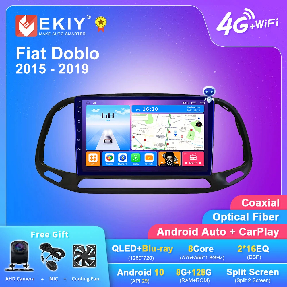 EKIY T7 QLED DSP Android Auto Radio For Fiat Doblo 2015-2019 Car Stereo Multimedia Player 2 din GPS Navigation Carplay 2din DVD
EKIY T7 QLED DSP Android Auto Radio For Fiat Doblo 2015-2019 Car Stereo Multimedia Player 2 din GPS Navigation Carplay 2din DVD