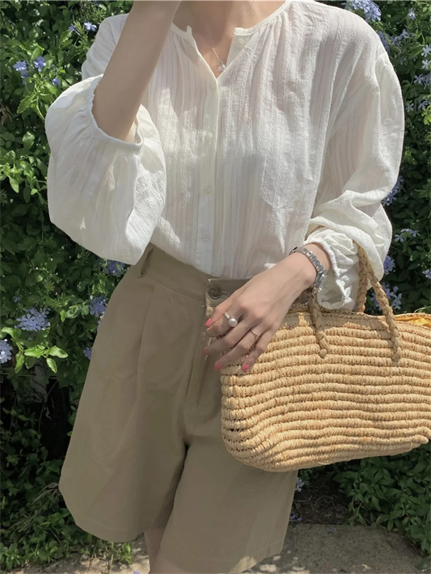 Шикарные облегающие элегантные рубашки HziriP, новая свободная Осенняя Женская офисная одежда с длинным рукавом, повседневная универсальная ...
Шикарные облегающие элегантные рубашки HziriP, новая свободная Осенняя Женская офисная одежда с длинным рукавом, повседневная универсальная ...