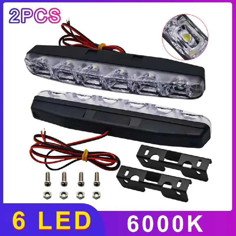 2pcs Waterproof LED Car Daytime Running Lights Steering Light 6 LEDs Dc 12V 6000K Automobile Light Source Enhance Driving Safety
2pcs Waterproof LED Car Daytime Running Lights Steering Light 6 LEDs Dc 12V 6000K Automobile Light Source Enhance Driving Safety
