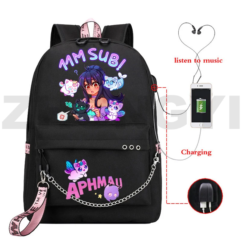 Lovely Girl Anime Aphmau USB Charging Backpack Anti-theft Backpack Women Cartoon Pattern Bookbag Fashion Canvas Daily Travel Bag
Lovely Girl Anime Aphmau USB Charging Backpack Anti-theft Backpack Women Cartoon Pattern Bookbag Fashion Canvas Daily Travel Bag