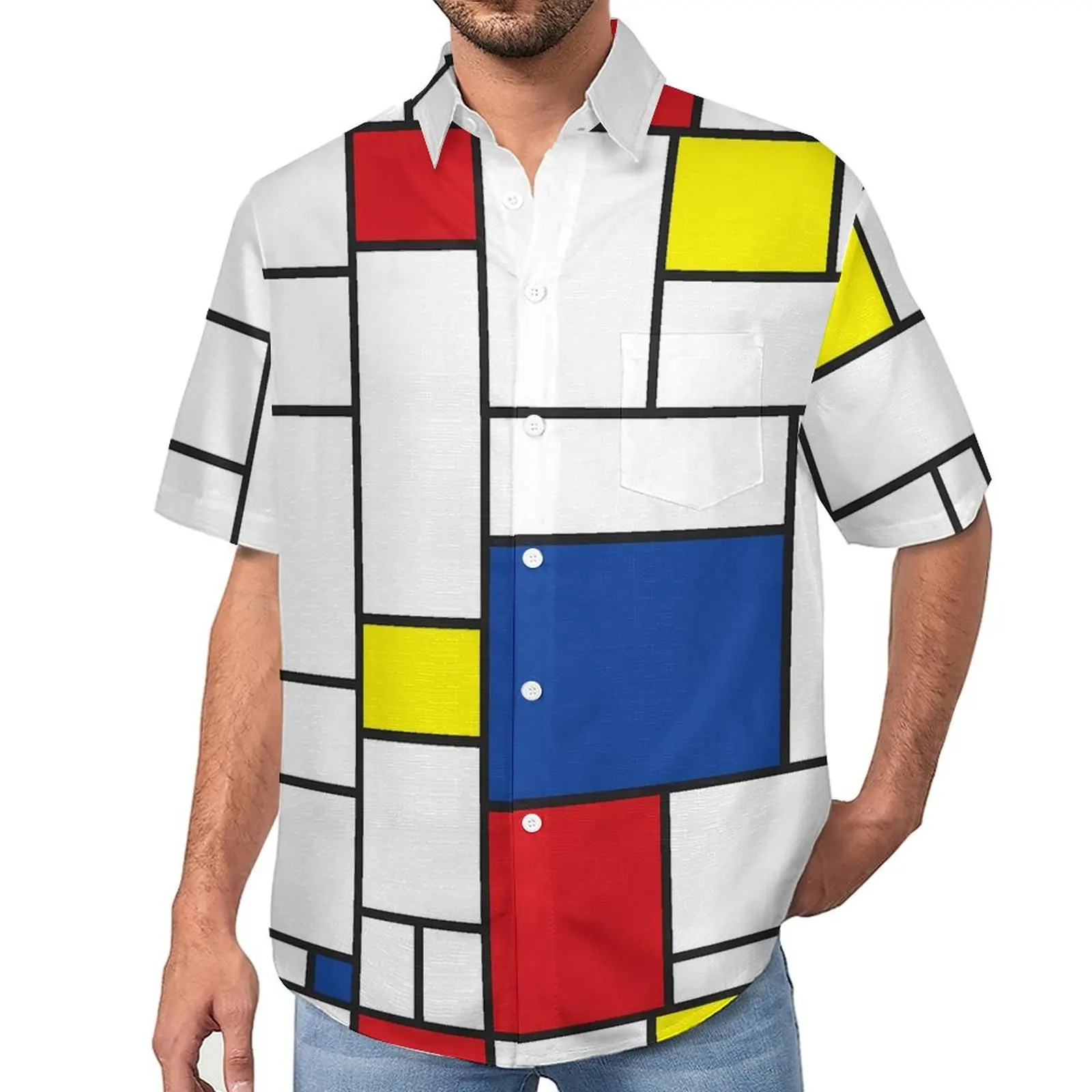 Geometric De Stijl Casual Shirts Modern Art Vacation Shirt Hawaii Streetwear Blouses Mens Graphic Big Size 3XL 4XL
Geometric De Stijl Casual Shirts Modern Art Vacation Shirt Hawaii Streetwear Blouses Mens Graphic Big Size 3XL 4XL