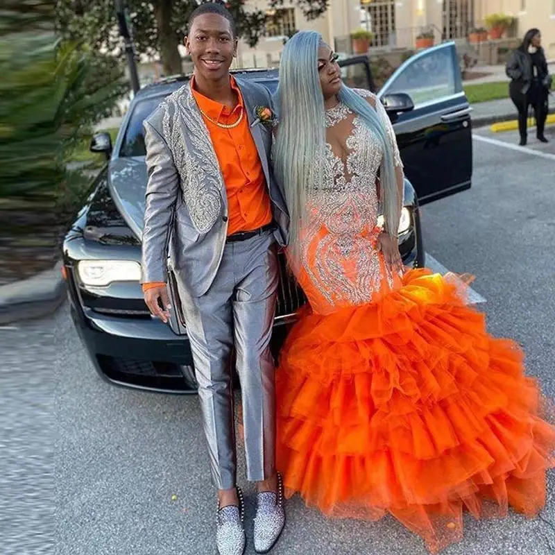 Aso Ebi Evening Dresses Half Sleeves Ruffles Orange Mermaid Tulle Lace Appliques Custom Made Lush Long Prom Dress Beads
Aso Ebi Evening Dresses Half Sleeves Ruffles Orange Mermaid Tulle Lace Appliques Custom Made Lush Long Prom Dress Beads