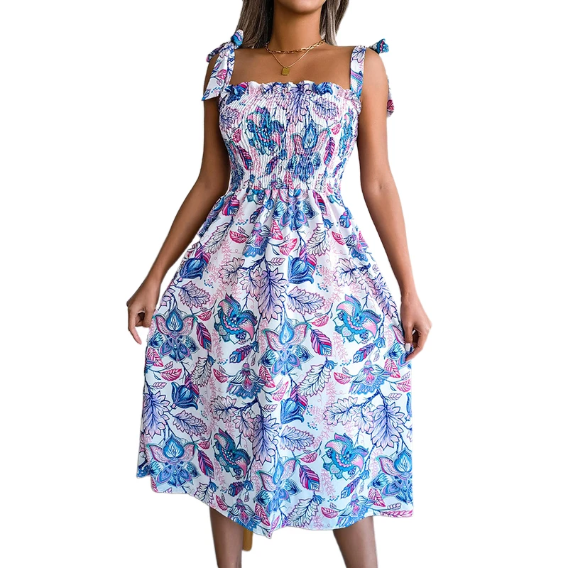 Boho Floral Printing Ruffled Party Dress Bandage Stapy Sleeveless Square Neck Smocked Sexy Laides Dress Mini Chic Summer Dress
Boho Floral Printing Ruffled Party Dress Bandage Stapy Sleeveless Square Neck Smocked Sexy Laides Dress Mini Chic Summer Dress