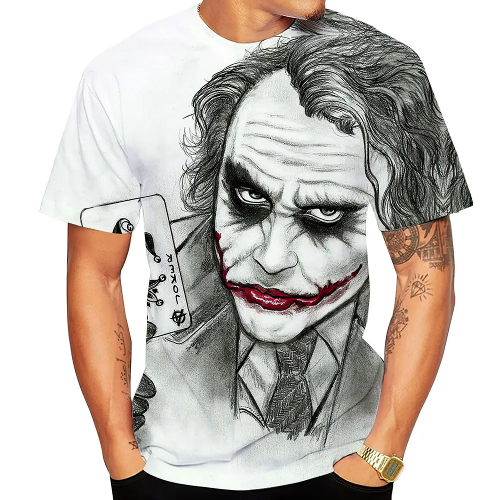 Hip Hop Casual T-shirt for Men 3D Printed Joker Top Streetwear Short Sleeve Harajuku Tees Men's Fashion O-neck Oversized Clothes
Hip Hop Casual T-shirt for Men 3D Printed Joker Top Streetwear Short Sleeve Harajuku Tees Men's Fashion O-neck Oversized Clothes