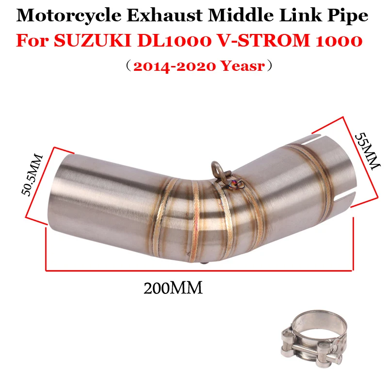 Slip On For SUZUKI V-STROM 1000 DL1000 1000 vstrom 2014 - 2020 Motorcycle Escape Exhaust Modify 51mm interface Middle Link Pipe
Slip On For SUZUKI V-STROM 1000 DL1000 1000 vstrom 2014 - 2020 Motorcycle Escape Exhaust Modify 51mm interface Middle Link Pipe