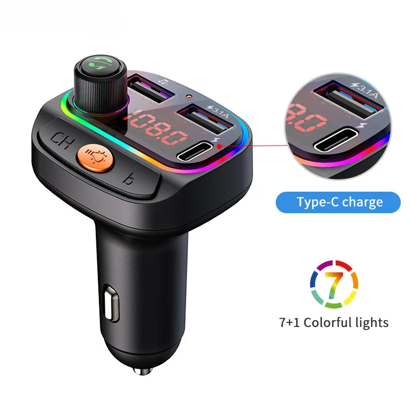 Car Bluetooth 5.0 Transmitter Wireless Mp3 Player Handsfree Audio Receiver Ambient Light FM Transmitter Type-C 3.1A Quick Charge
Car Bluetooth 5.0 Transmitter Wireless Mp3 Player Handsfree Audio Receiver Ambient Light FM Transmitter Type-C 3.1A Quick Charge