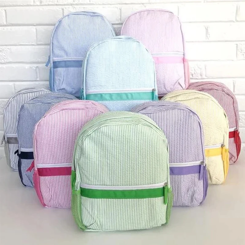 Seersucker SchoolBag Striped Large Capacity Backpack Preschool Kid Child's Bookbag Durable Back To School Bag For Student Gift
Seersucker SchoolBag Striped Large Capacity Backpack Preschool Kid Child's Bookbag Durable Back To School Bag For Student Gift