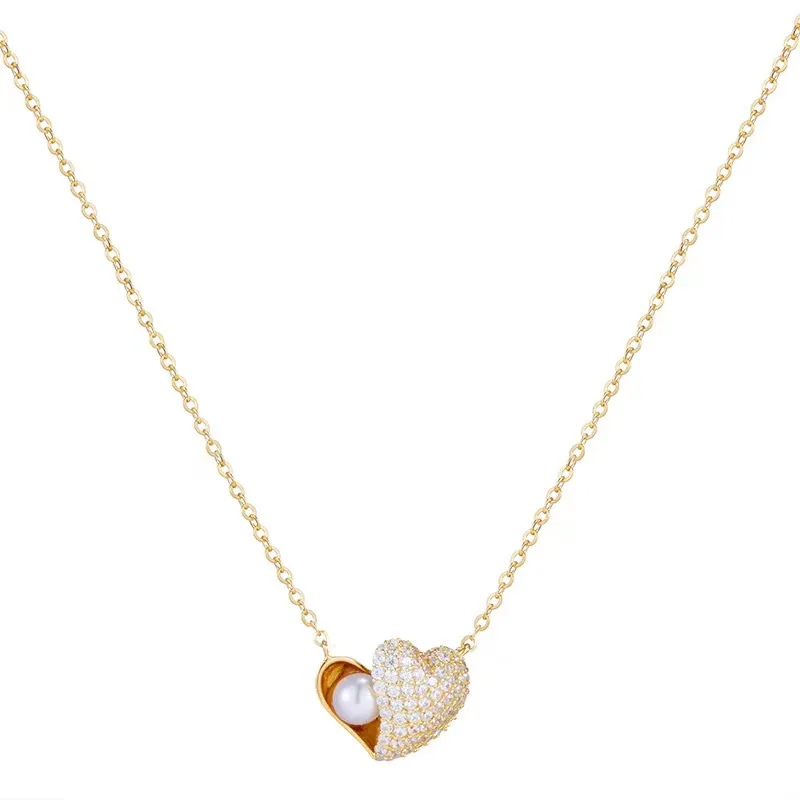 925 Silver Zircon Love Pearl Diamond Necklace Simple Exquisite High-quality New INS Style HOT2022
925 Silver Zircon Love Pearl Diamond Necklace Simple Exquisite High-quality New INS Style HOT2022