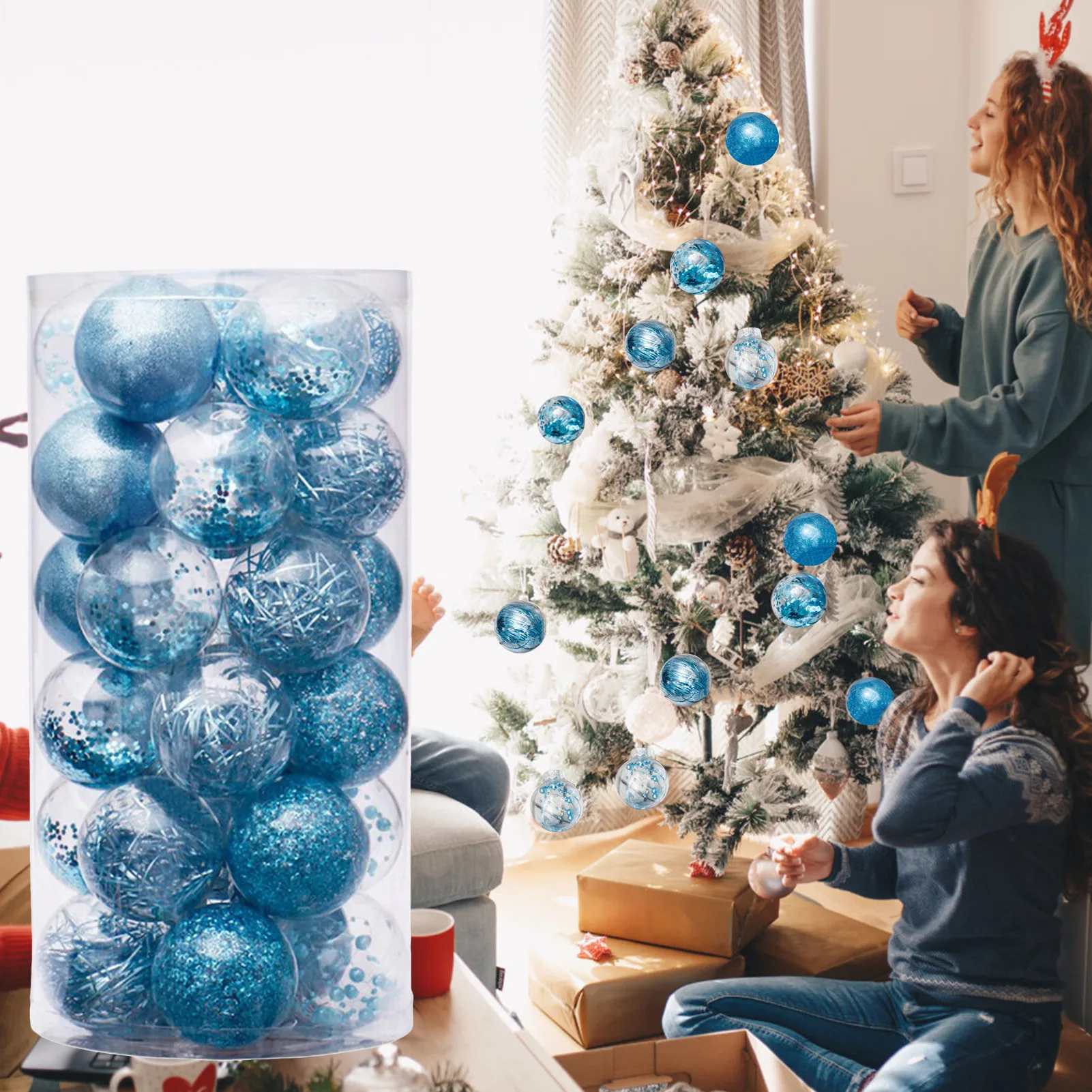 24-Pack Christmas Baubles Glittering Shatterproof Christmas Ball Ornaments Decorative Pendant Christmas Ornaments Baubles Set
24-Pack Christmas Baubles Glittering Shatterproof Christmas Ball Ornaments Decorative Pendant Christmas Ornaments Baubles Set
