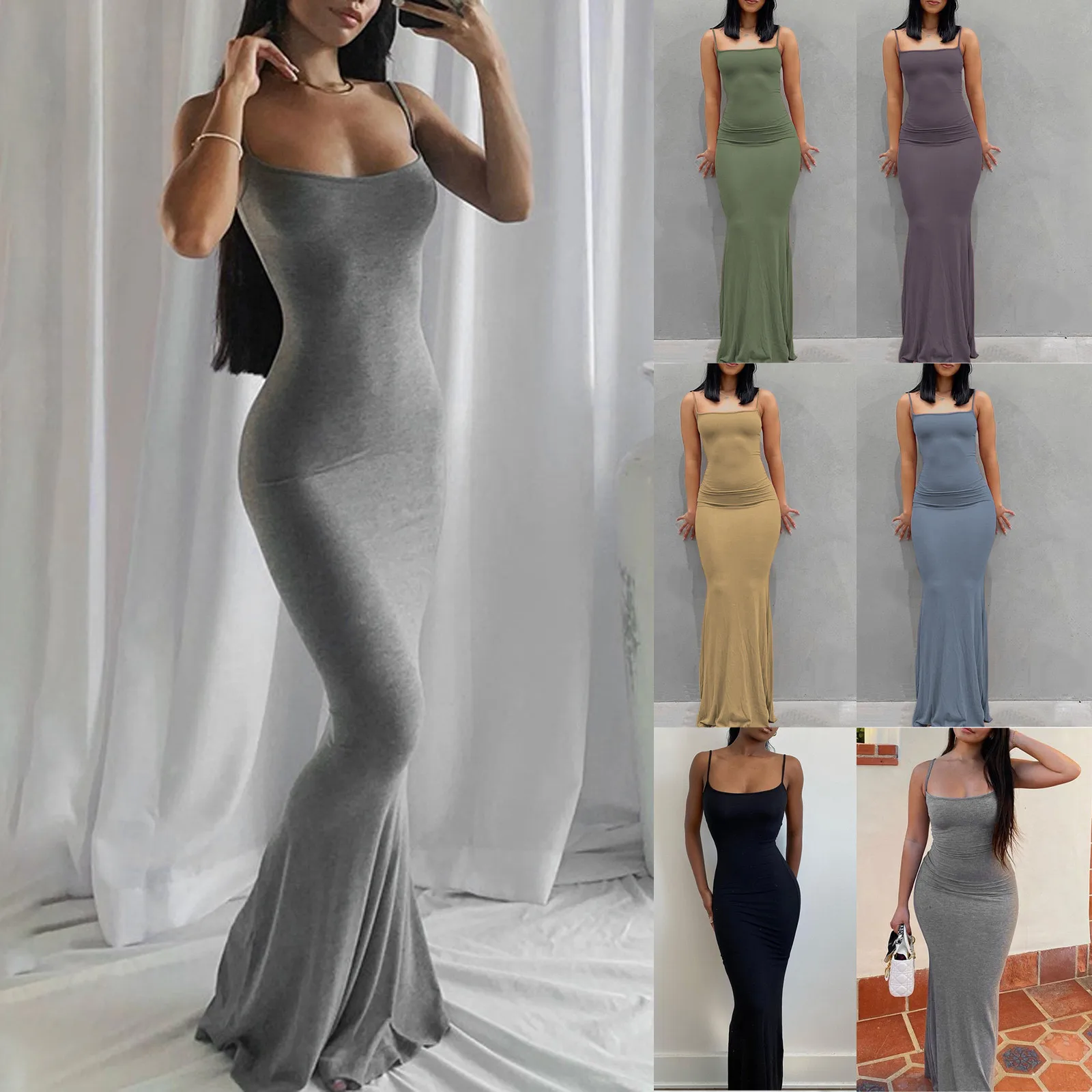 2022 Summer Bodycon Elegant Dress for Women Slip Sleeveless Backless Slim Sexy Party Prom Concise Maxi Dresses Casual Sundress
2022 Summer Bodycon Elegant Dress for Women Slip Sleeveless Backless Slim Sexy Party Prom Concise Maxi Dresses Casual Sundress