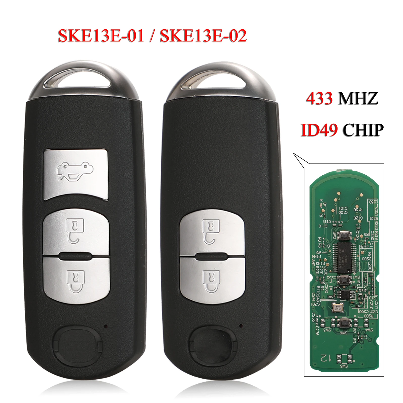jingyuqin 5PCS/Lot Remote Smart Car Key For Mazda CX-3 CX-5 Axela Atenza 433Mhz ID49 Chip 2/3Buttons SKE13E-01 SKE13E-02
jingyuqin 5PCS/Lot Remote Smart Car Key For Mazda CX-3 CX-5 Axela Atenza 433Mhz ID49 Chip 2/3Buttons SKE13E-01 SKE13E-02