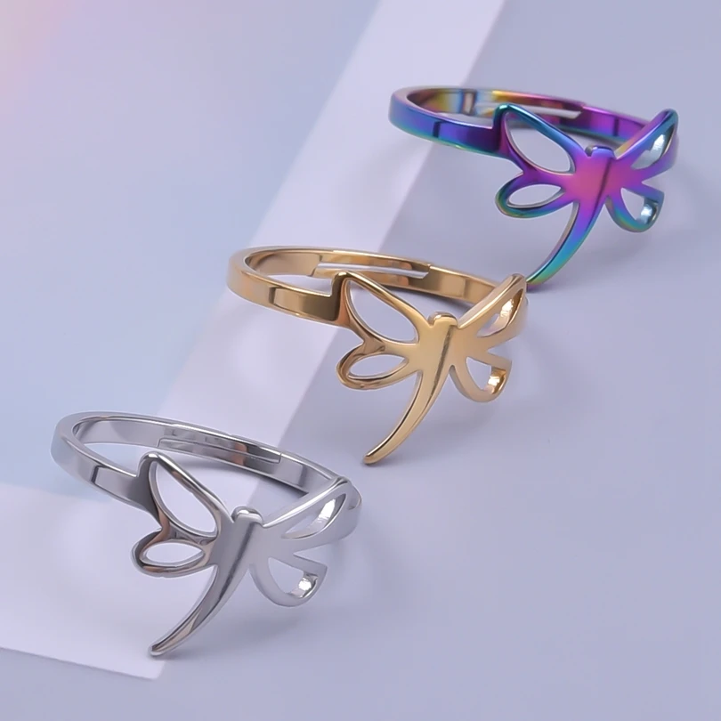 Titanium Steel Insect Charms Hollow Dragonfly Rings for Women Vintage Dersign Unisex Adjustable Jewelry Supplies Bulk Wholesale
Titanium Steel Insect Charms Hollow Dragonfly Rings for Women Vintage Dersign Unisex Adjustable Jewelry Supplies Bulk Wholesale