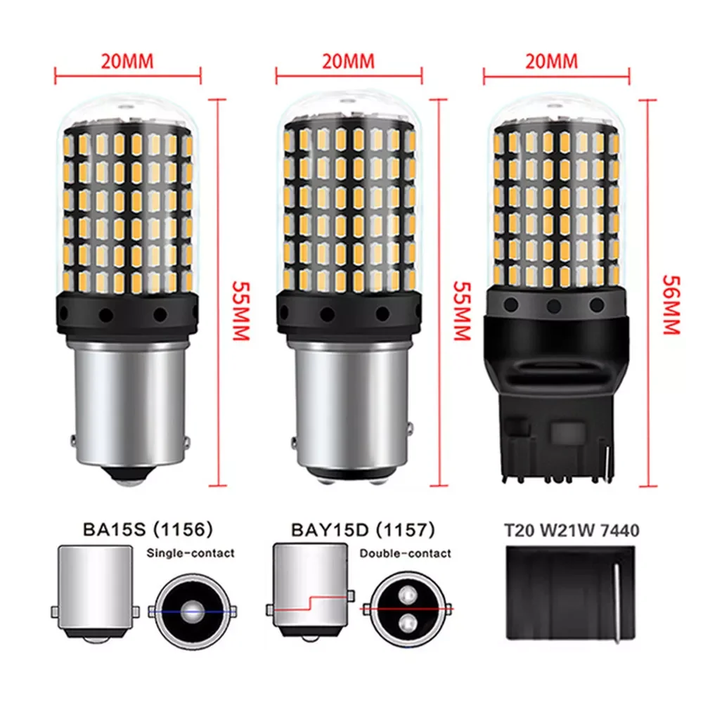 2PCS 12V Signal Light 1156 BA15S P21W 1157 BAY15D P21/5W T20 7443 W21/5W 7440 W21W 144 Led Bulbs Car Brake Auto Lamp Turn Light
2PCS 12V Signal Light 1156 BA15S P21W 1157 BAY15D P21/5W T20 7443 W21/5W 7440 W21W 144 Led Bulbs Car Brake Auto Lamp Turn Light