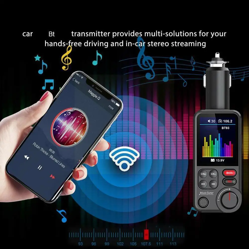 1.8inches Wireless Car Bluetooth FM Transmitter Aux Sound And Music Treble Player Supports Bass QC3.0 Charging Car Quick Ch U8V0
1.8inches Wireless Car Bluetooth FM Transmitter Aux Sound And Music Treble Player Supports Bass QC3.0 Charging Car Quick Ch U8V0