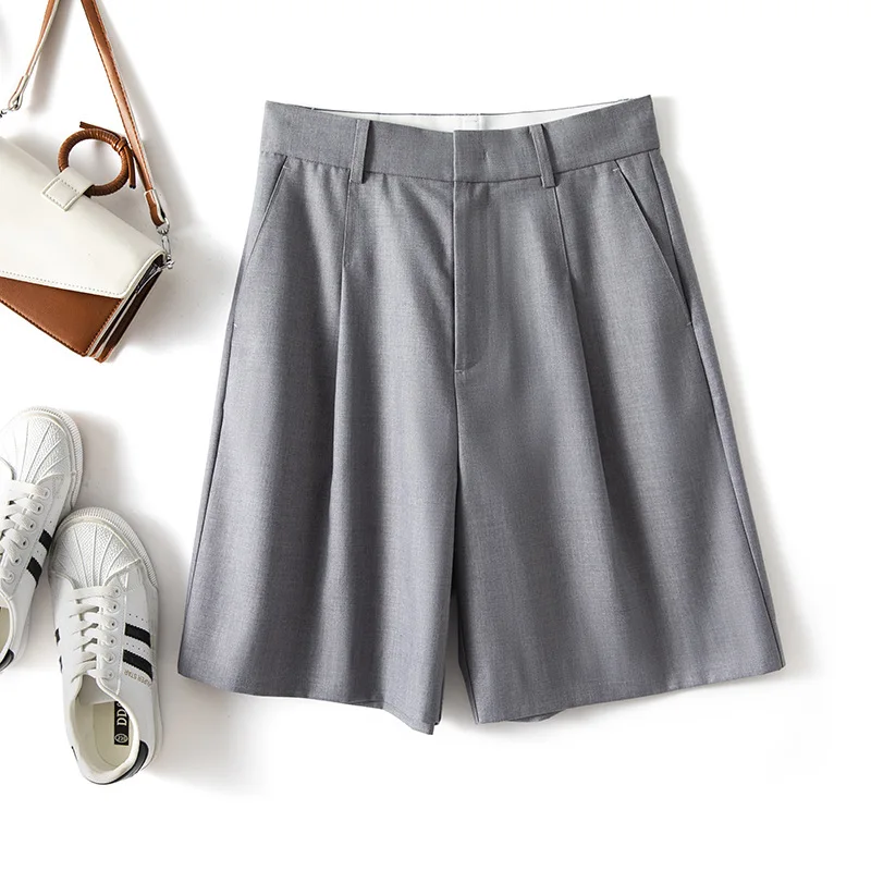 Шорты Костюмные женские с завышенной талией, Стильные Свободные повседневные брюки с широкими штанинами в Корейском стиле, уличная одежда, лето
Шорты Костюмные женские с завышенной талией, Стильные Свободные повседневные брюки с широкими штанинами в Корейском стиле, уличная одежда, лето