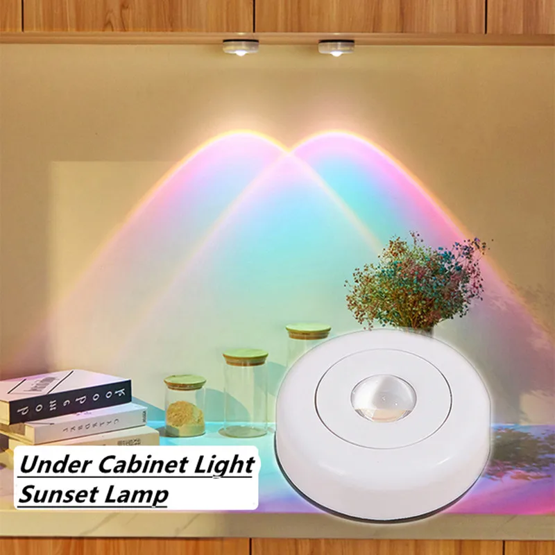 Portable LED Under Cabinet Sunset Projection Lamp Wireless Cupboard Room Decor Aesthetic Night Light for Wall Bedroom Bedside
Portable LED Under Cabinet Sunset Projection Lamp Wireless Cupboard Room Decor Aesthetic Night Light for Wall Bedroom Bedside