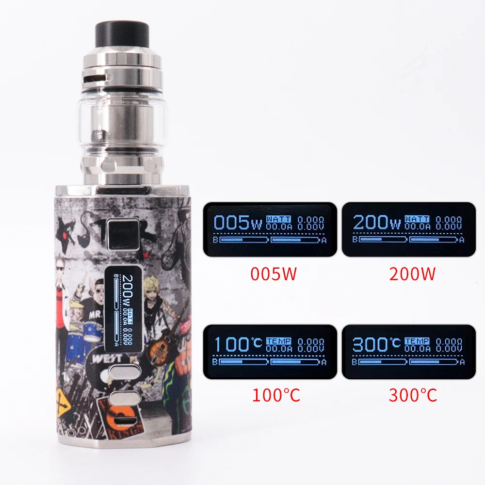 

E-cigarettes Vaper 200W Vape Box Mod Kit 4400mah Battery Zeus Sub Ohm Rta 5ml Capacity tank Electronic Cigarette Vapes vaporizer