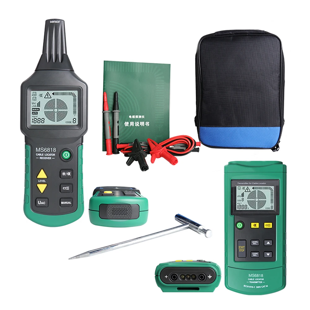 MS6818 Professional LCD Cable Tester Wire Tracker Metal Pipe Locate Probe Line Finder Tracer Checker Instrument
MS6818 Professional LCD Cable Tester Wire Tracker Metal Pipe Locate Probe Line Finder Tracer Checker Instrument