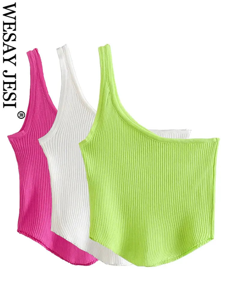 WESAY JESI Trend One Shoulder Knitted Skin-Friendly Sling Women's Top Solid Color Versatile Elastic Comfortable Ladies Vest New
WESAY JESI Trend One Shoulder Knitted Skin-Friendly Sling Women's Top Solid Color Versatile Elastic Comfortable Ladies Vest New