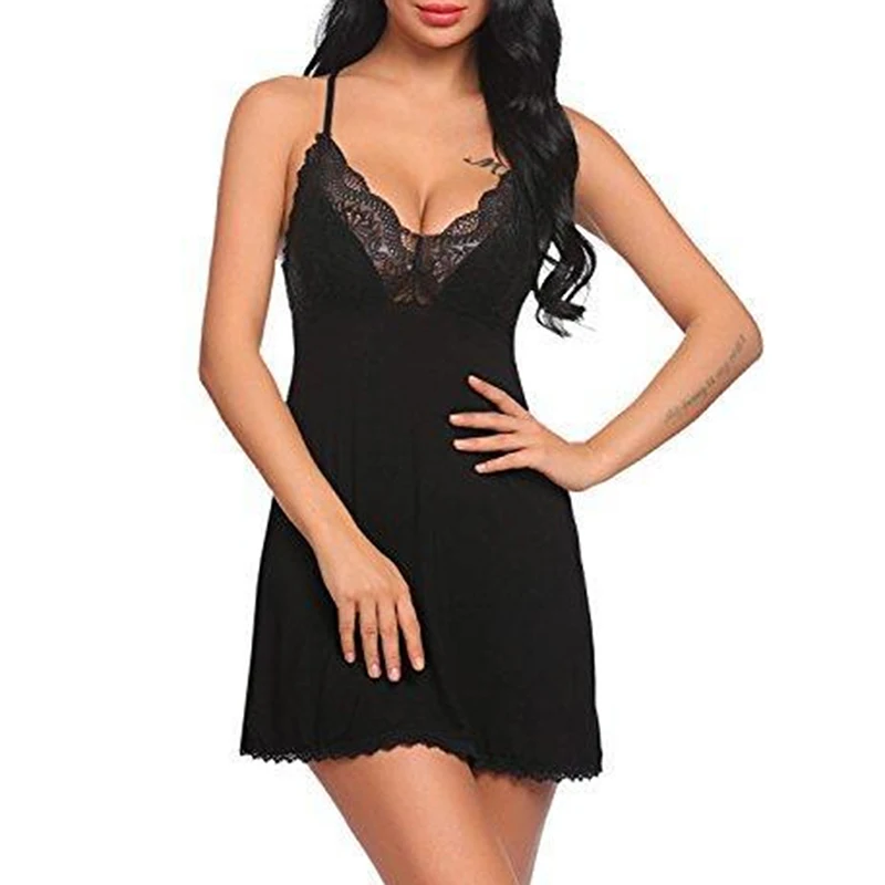 Women Night Dress Sleepwear Nighty Chemise Lace Patchwork Sexy Spaghetti Strap Women G-string Lingerie
Women Night Dress Sleepwear Nighty Chemise Lace Patchwork Sexy Spaghetti Strap Women G-string Lingerie