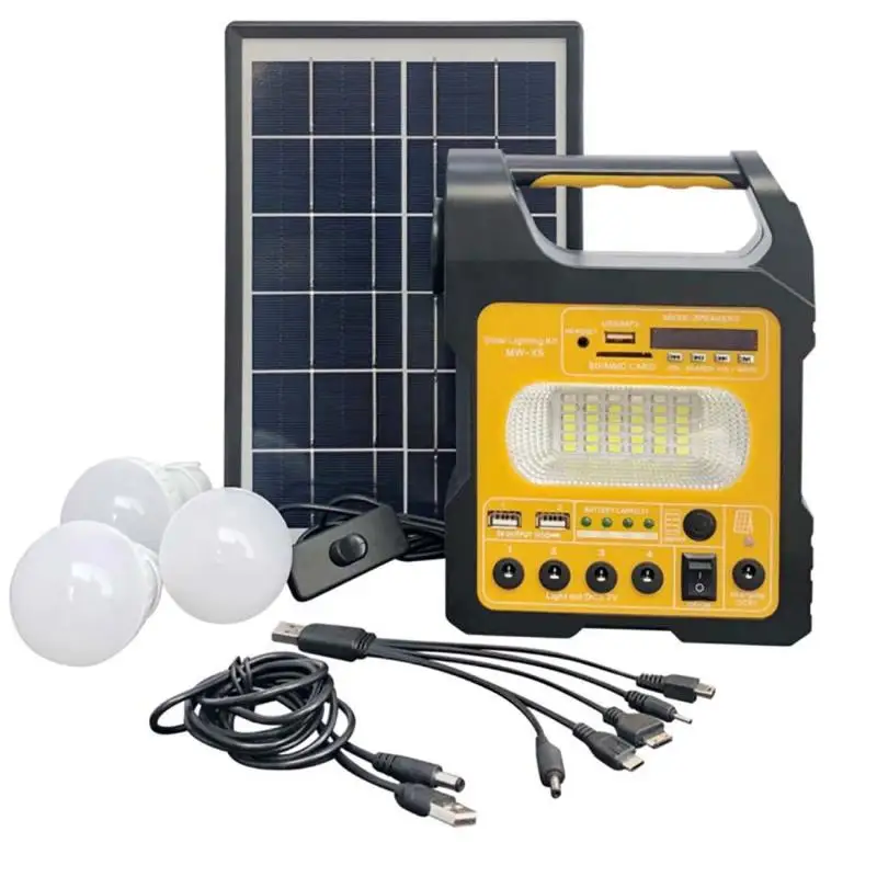 Outdoor Power Solar Panel LED Lighting System Portable Solar Generator Emergency Power Supply with 3 Bulbs for Traveling Camping
Outdoor Power Solar Panel LED Lighting System Portable Solar Generator Emergency Power Supply with 3 Bulbs for Traveling Camping