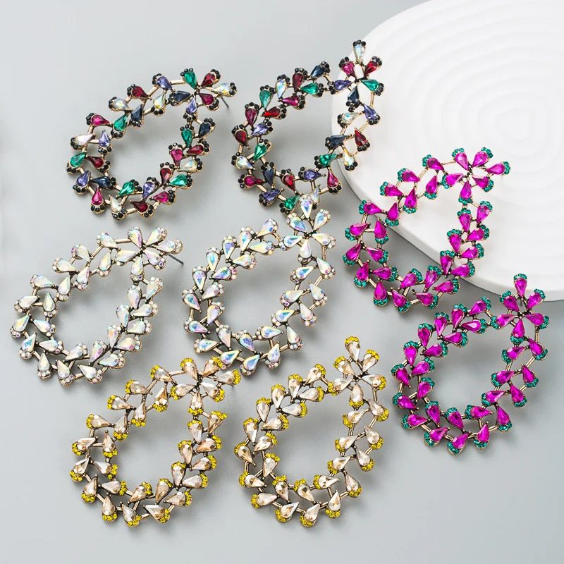 Fashion Colored Rhinestone Geometric Earrings Luxury Long Earrings for Women
Fashion Colored Rhinestone Geometric Earrings Luxury Long Earrings for Women