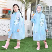 Anime Cinnamoroll Children Raincoat Cartoon Thickened Waterproof Kawaii Rain Coat Kids Tour Waterproof Rainwear Suits Presents