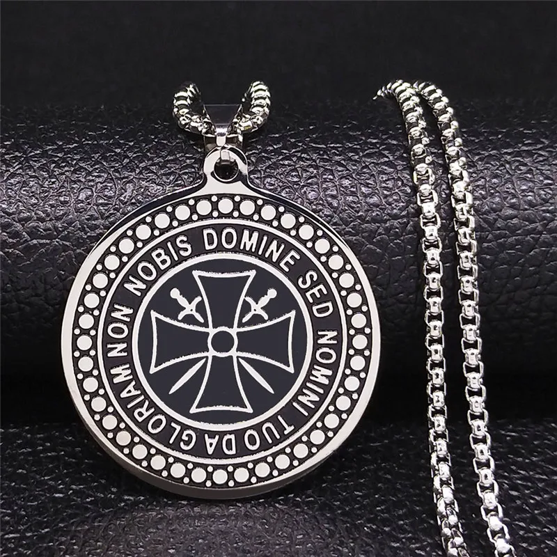 Vintage DOMINE SED NOMINI TUODA GLORIAM NON NOBIS Stainless Steel Necklace Women Silver Color Necklace Jewelry collier N3332S06
Vintage DOMINE SED NOMINI TUODA GLORIAM NON NOBIS Stainless Steel Necklace Women Silver Color Necklace Jewelry collier N3332S06